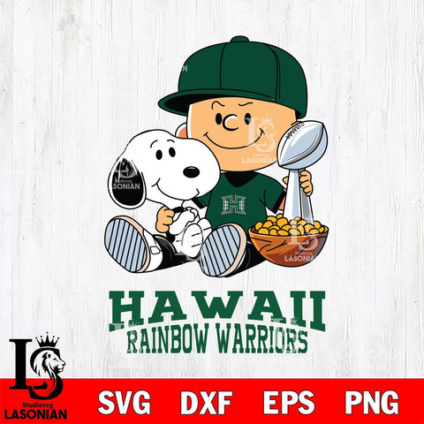Hawaii Rainbow Warriors Peanuts Snoopy Champion football SVG DXF EPS PNG FILE,Snoopy File Cut, NCAA Digital Download,Instant Download,Christmas Silhouette