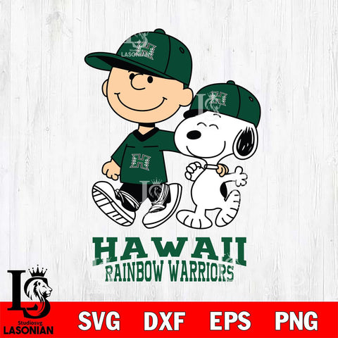 Hawaii Rainbow Warriors Peanuts Snoopy Friends SVG DXF EPS PNG FILE,Snoopy File Cut, NCAA Digital Download,Instant Download,Christmas Silhouette