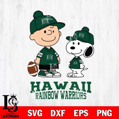 Hawaii Rainbow Warriors Peanuts Snoopy Friends Football SVG DXF EPS PNG FILE,Snoopy File Cut, NCAA Digital Download,Instant Download,Christmas Silhouette