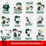 Hawaii Rainbow Warriors Peanuts Snoopy Player NCAA Bundle 12 SVG DXF EPS PNG FILE,Snoopy File Cut, bundle NCAA Digital Download,Instant Download, Silhouette