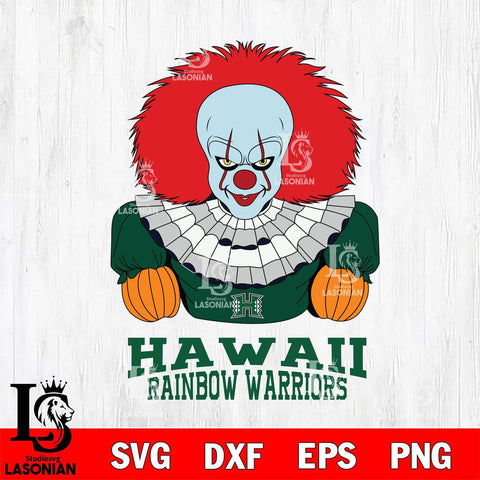 Hawaii Rainbow Warriors Pennywise Horror Sport 3 Svg Eps Dxf Png File, Digital Download