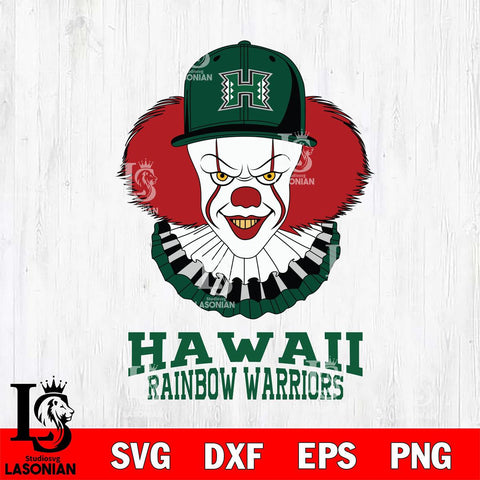 Hawaii Rainbow Warriors Pennywise Horror Sport 4 Svg Eps Dxf Png File, Digital Download