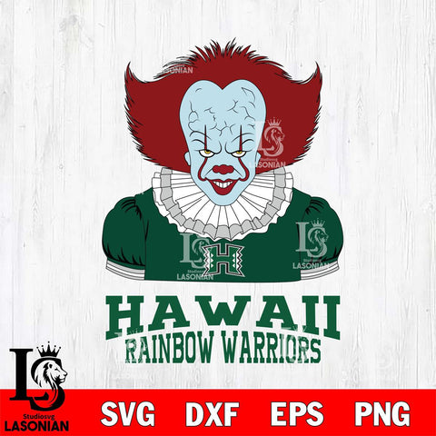 Hawaii Rainbow Warriors Pennywise Horror Sport 5 Svg Eps Dxf Png File, Digital Download