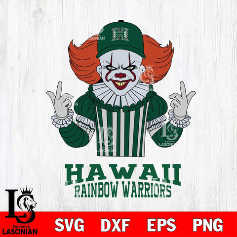 Hawaii Rainbow Warriors Pennywise Horror Sport 8 Svg Eps Dxf Png File, Digital Download