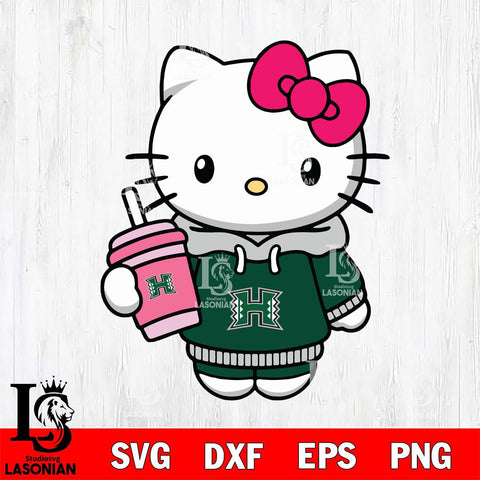 Hawaii Rainbow Warriors Pretty Hello Kitty Svg Eps Dxf Png File, Digital Download, Instant Download