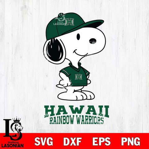 Hawaii Rainbow Warriors Snoopy Football sport SVG DXF EPS PNG FILE,Snoopy File Cut, NCAA Digital Download,Instant Download,Christmas Silhouette