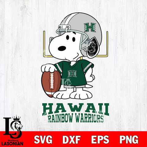 Hawaii Rainbow Warriors Snoopy Player Football SVG DXF EPS PNG FILE,Snoopy File Cut, NCAA Digital Download,Instant Download,Christmas Silhouette