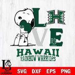 Hawaii Rainbow Warriors Snoopy Sport 10 Svg Eps Dxf Png File, Digital Download
