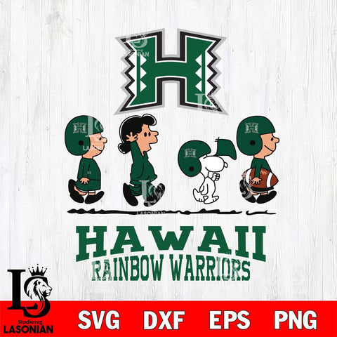 Hawaii Rainbow Warriors Snoopy Sport 12 Svg Eps Dxf Png File, Digital Download