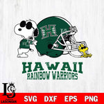 Hawaii Rainbow Warriors Snoopy Sport 2 Svg Eps Dxf Png File, Digital Download