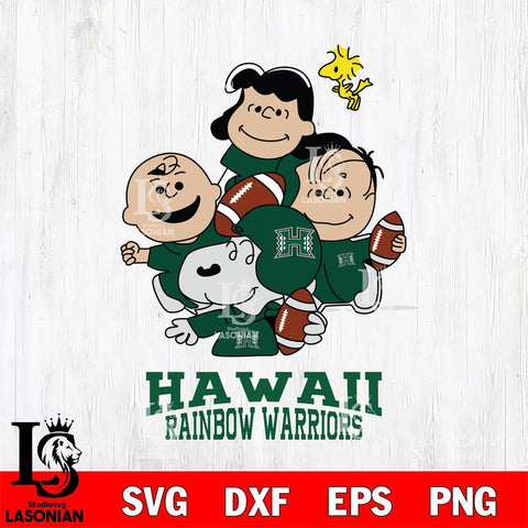 Hawaii Rainbow Warriors Snoopy Sport 4 Svg Eps Dxf Png File, Digital Download