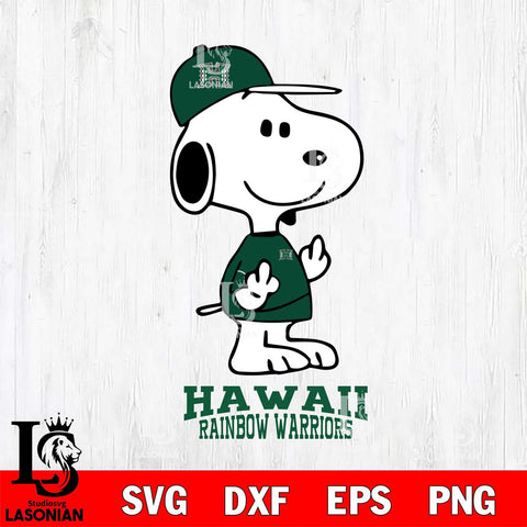 Hawaii Rainbow Warriors Snoopy Sport 8 Svg Eps Dxf Png File, Digital Download