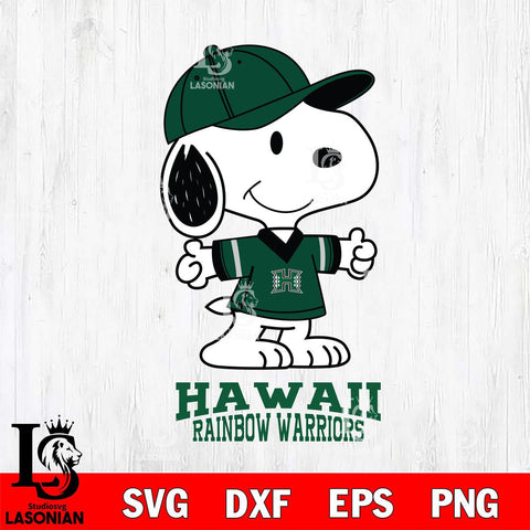 Hawaii Rainbow Warriors Snoopy football SVG DXF EPS PNG FILE,Snoopy File Cut, NCAA Digital Download,Instant Download,Christmas Silhouette