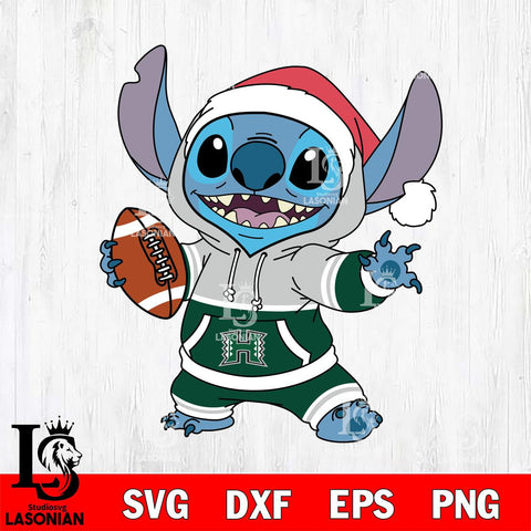 Hawaii Rainbow Warriors Stitch Football Christmas File Cut, NCAA SVG DXF EPS PNG FILE, Digital Download , Criucut , Silhouette