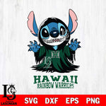 Hawaii Rainbow Warriors Stitch Ghost Svg Eps Dxf Png File, NCAA svg, Digital Download, Instant Download