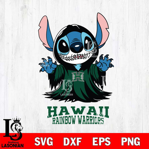 Hawaii Rainbow Warriors Stitch Ghost Svg Eps Dxf Png File, NCAA svg, Digital Download, Instant Download