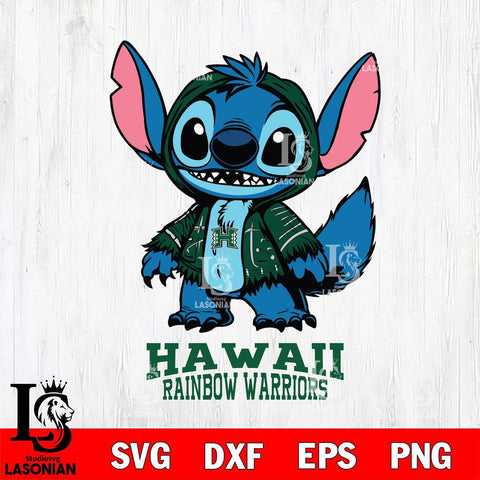 Hawaii Rainbow Warriors Stitch Halloween Svg Eps Dxf Png File, NCAA svg, Digital Download, Instant Download