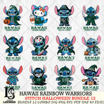 Hawaii Rainbow Warriors Stitch Horror Bundle 12 SVG Svg Eps Dxf Png File, NCAA svg, Digital Download, Instant Download