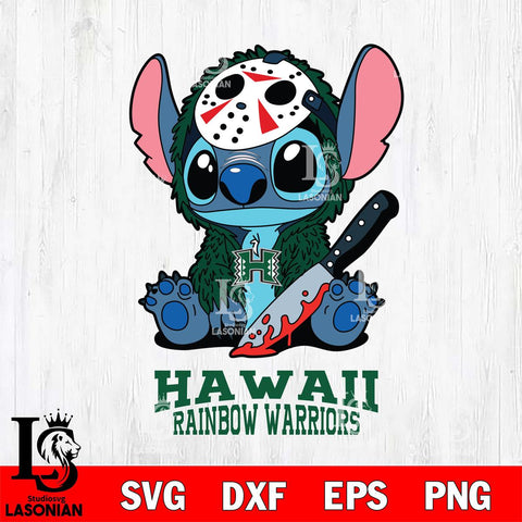 Hawaii Rainbow Warriors Stitch Jason Voorhees Svg Eps Dxf Png File, NCAA svg, Digital Download, Instant Download