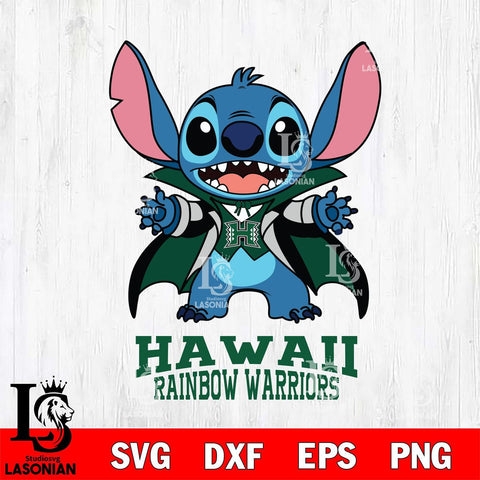 Hawaii Rainbow Warriors Stitch Vampire halloween Svg Eps Dxf Png File, NCAA svg, Digital Download, Instant Download