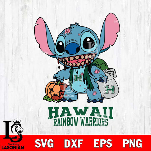 Hawaii Rainbow Warriors Stitch Zombie Svg Eps Dxf Png File, NCAA svg, Digital Download, Instant Download