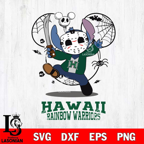 Hawaii Rainbow Warriors Stitch jason voorhees Halloween Svg Eps Dxf Png File, Digital Download, Instant Download
