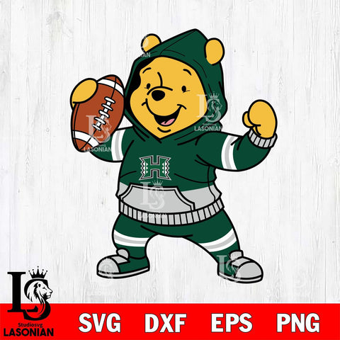 Hawaii Rainbow Warriors Winnie The Pooh Disney Football Christmas File Cut, NCAA SVG DXF EPS PNG FILE, Digital Download , Criucut , Silhouette