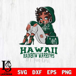 Hawaii Rainbow Warriors #1 beauty Black Fan Girl, Svg Eps Dxf Png File, Digital Download