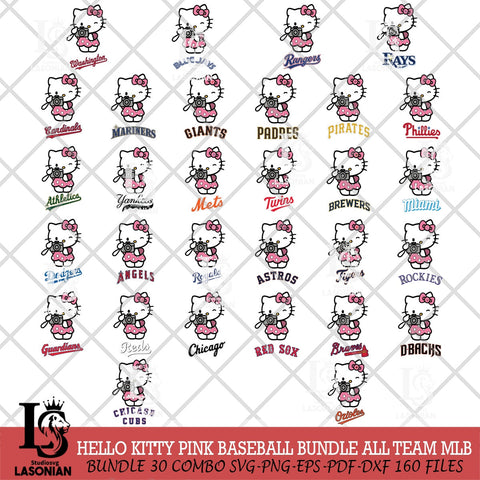 HelloKitty Pink Photographe MLB SVG file,Hello Kitty MLB File cut , Di ...