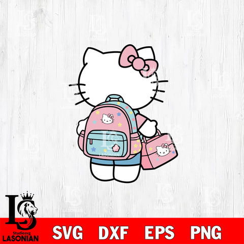Hello Kitty Back To School SVG DXF EPS PNG FILE, back to school File Cut, Digital Download,Instant Download, Silhouette,Pre k Cricut
