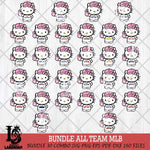 Hello Kitty Pink Baseball 9 Svg Eps Dxf Png File, MLB svg, Digital Download, Instant Download