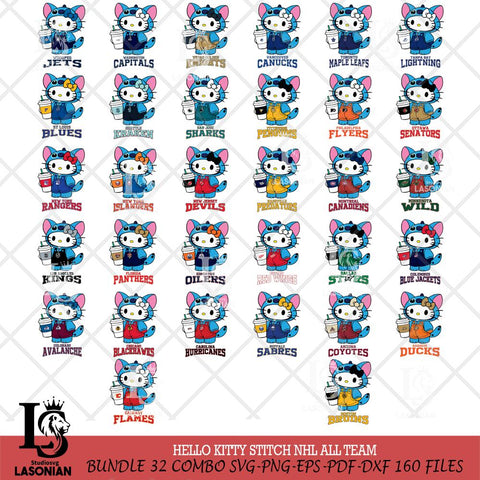 Hello Kitty Stitch NHL Svg Eps Dxf Png File,Bundle NHL svg, Digital Download, Instant Download