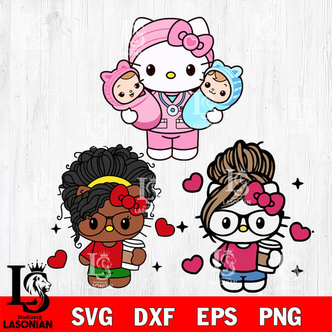 Hello kitty Bundle SVG DXF EPS PNG FILE, File Cut, Digital Download,Instant Download, Silhouette