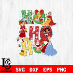 Ho Ho Ho Princess Disney Christmas 2 Svg Eps Dxf Png File,Digital Download ,Instant Download, Cricut File