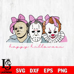 Horror Characters Coquette Bow SVG DXF EPS PNG FILE, Halloween File Cut, Digital Download,Instant Download, Silhouette,Horror Cricut