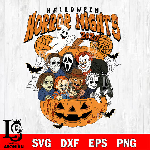 Horror Friends Nights 2025 Halloween SVG DXF EPS PNG FILE, Halloween File Cut, Digital Download,Instant Download, Silhouette,Horror Cricut