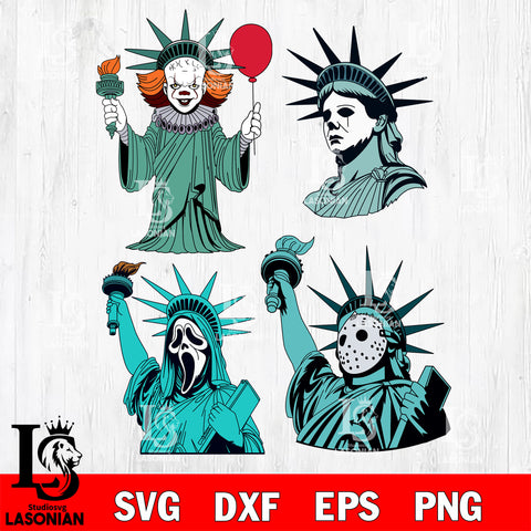 Horror Killer Independence Day Bundle SVG DXF EPS PNG FILE, Halloween File Cut, Digital Download,Instant Download, Silhouette,Horror Cricut