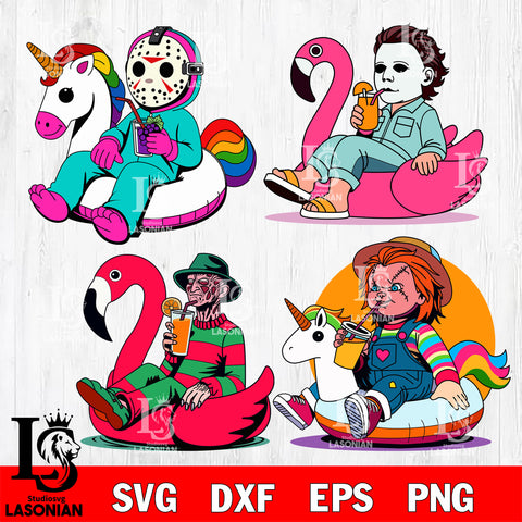 Horror Killers Summer Bundle SVG DXF EPS PNG FILE, Halloween File Cut, Digital Download,Instant Download, Silhouette,Horror Cricut