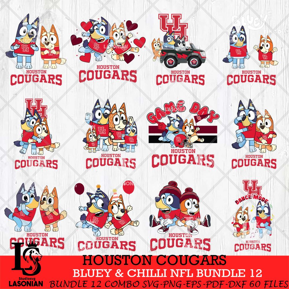 Houston Cougars Bluey Bingo 12 SVG cut file layered vector cut design