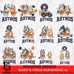 Houston Astros Bluey & Bingo MLB Bundle 12 SVG Eps Dxf Png File, Bundle MLB svg, Digital Download, Instant Download