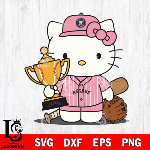 Houston Astros Hello Kitty Pink baseball Champion SVG DXF EPS PNG FILE, MLB File Cut,Hello Kitty Digital Download,Instant Download, Silhouette