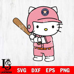 Houston Astros Hello Kitty Player SVG DXF EPS PNG FILE, MLB File Cut,Hello Kitty Digital Download,Instant Download, Silhouette