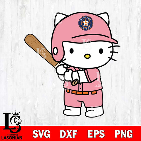 Houston Astros Hello Kitty Player SVG DXF EPS PNG FILE, MLB File Cut,Hello Kitty Digital Download,Instant Download, Silhouette