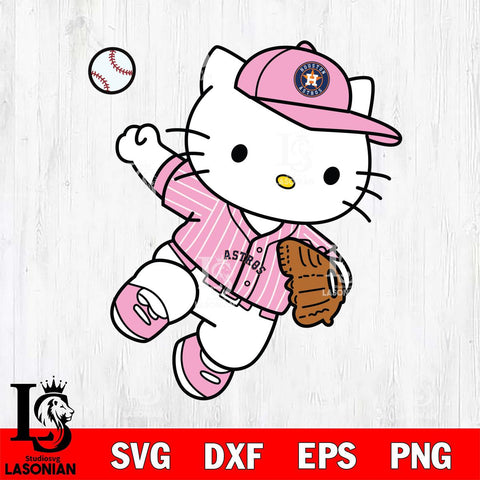 Houston Astros Hello Kitty throw baseball SVG DXF EPS PNG FILE, MLB File Cut,Hello Kitty Digital Download,Instant Download, Silhouette