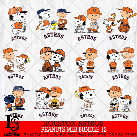 Houston Astros Peanuts MLB Bundle 12 Svg Eps Dxf Png File,Bundle MLB File Cut,Digital Download,Instant Download,MLB Svg Files