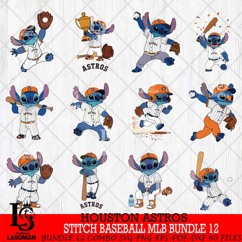 Houston Astros Stitch Baseball MLB Bundle 12 SVG DXF EPS PNG FILE, bundle MLB File Cut, Digital Download,Instant Download, Silhouette, Cricut