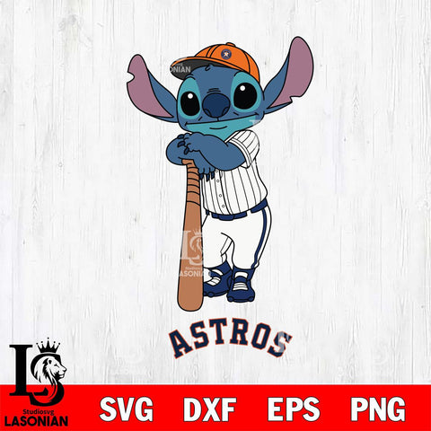 Houston Astros Stitch Baseball bat SVG DXF EPS PNG FILE, MLB File Cut, Digital Download,Instant Download, Silhouette, Stitch Cricut