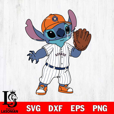 Houston Astros Stitch baseball cute SVG DXF EPS PNG FILE, MLB File Cut, Digital Download,Instant Download, Silhouette, Stitch Cricut