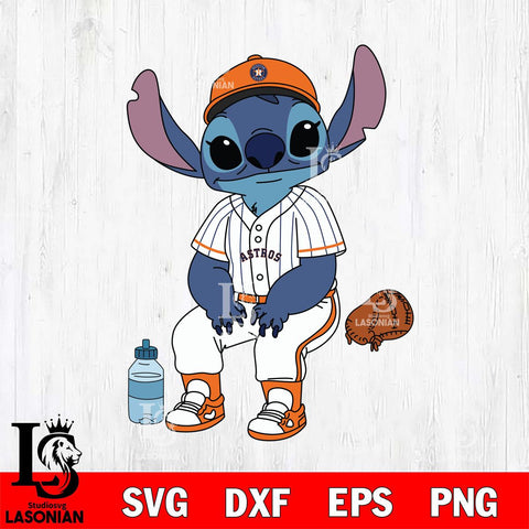 Houston Astros Stitch resting SVG DXF EPS PNG FILE, MLB File Cut, Digital Download,Instant Download, Silhouette, Stitch Cricut