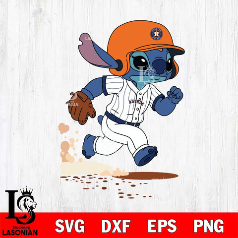 Houston Astros Stitch run Baseball SVG DXF EPS PNG FILE, MLB File Cut, Digital Download,Instant Download, Silhouette, Stitch Cricut